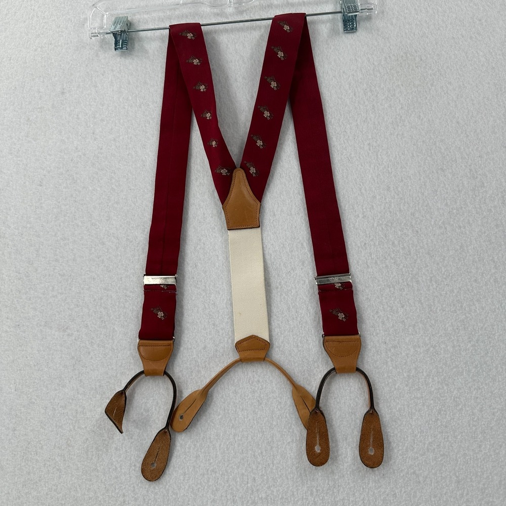 Faun Mythology Suspenders Elastic England for ROYAL NEW YORK Button Ends EUC - Picture 1 of 8